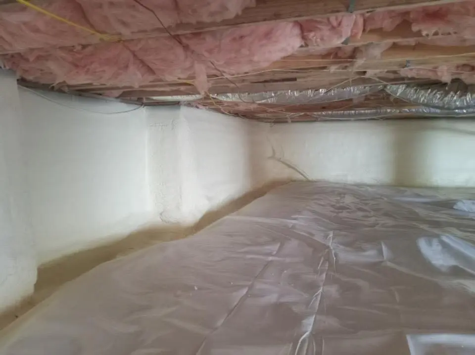 Crawl space encapsulation with closed-cell spray foam for Attic Insulation in Purcell